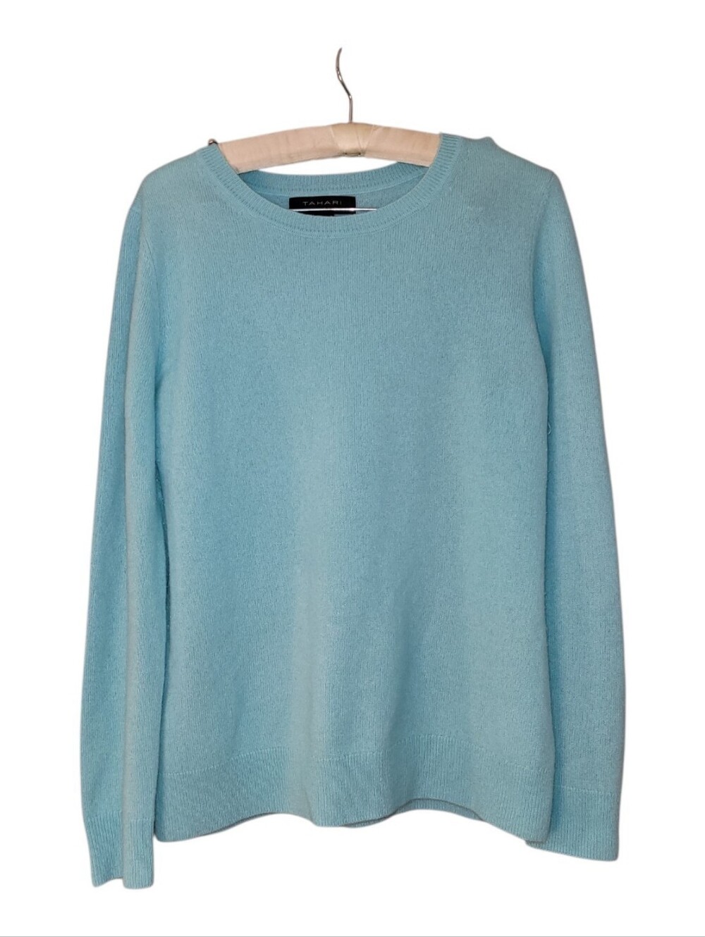 Tahari Robin's Egg Blue 2 Ply Cashmere Sweater M